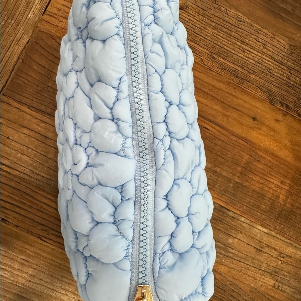 Light Blue Quilted Pouch